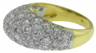 18kt two-tone pave diamond ring