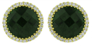 18kt yellow gold chrome tourmaline and diamond earrings
