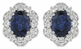 18kt white gold sapphire and diamond earrings