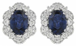 18kt white gold sapphire and diamond earrings