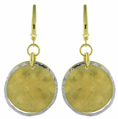 Silver dangle earrings with gold plating