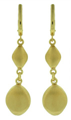 Silver dangle earrings with gold plating
