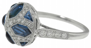 18kt white gold sapphire and diamond ring