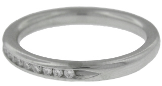 14kt white gold channel set diamond band