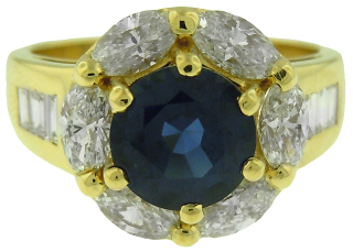 18kt yellow gold sapphire and diamond ring