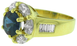 18kt yellow gold sapphire and diamond ring