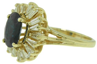 14kt yellow gold sapphire and diamond ring