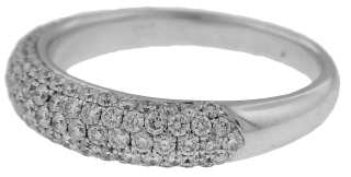 18kt white gold pave set half around diamond band