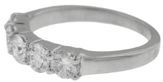 18kt white gold shared prong half around diamond band