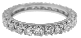 18kt white gold 4-prong set single cut diamond eternity band