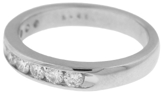 Platinum diamond half around channel band