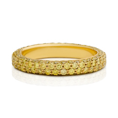 18kt yellow gold pave set yellow diamond eternity band