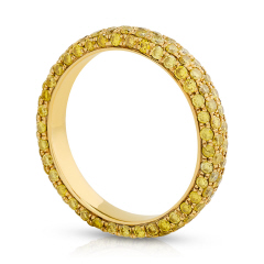 18kt yellow gold pave set yellow diamond eternity band