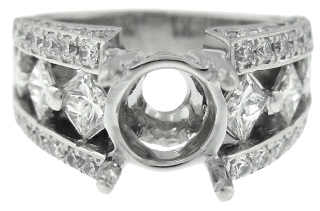 18kt white gold diamond ring semi-mount