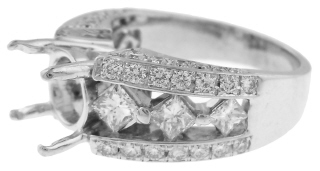 18kt white gold diamond ring semi-mount